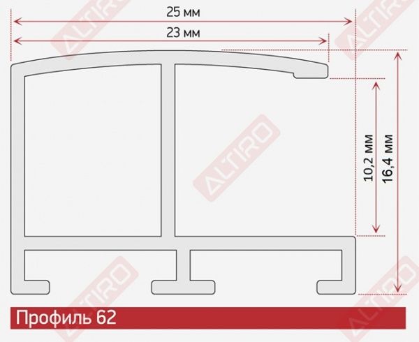 Профиль Нельсон ПН-62 матовое серебро, длина 3,05 м в Перми - картинка, изображение, фото